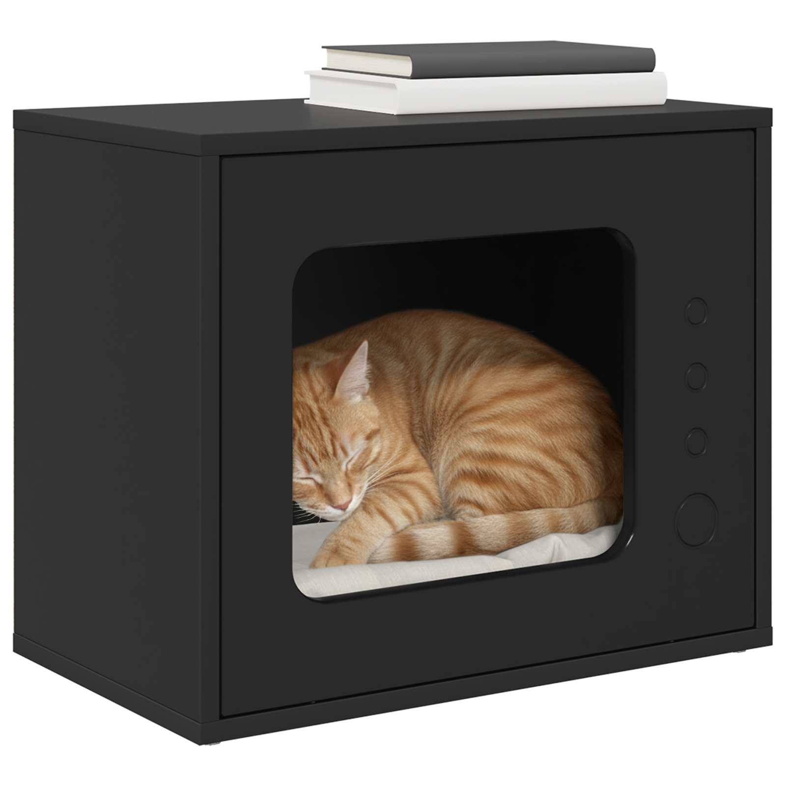 Vidaxxl maison pour chat noir 51 x 30 x 42,5 cm en bois travaillé