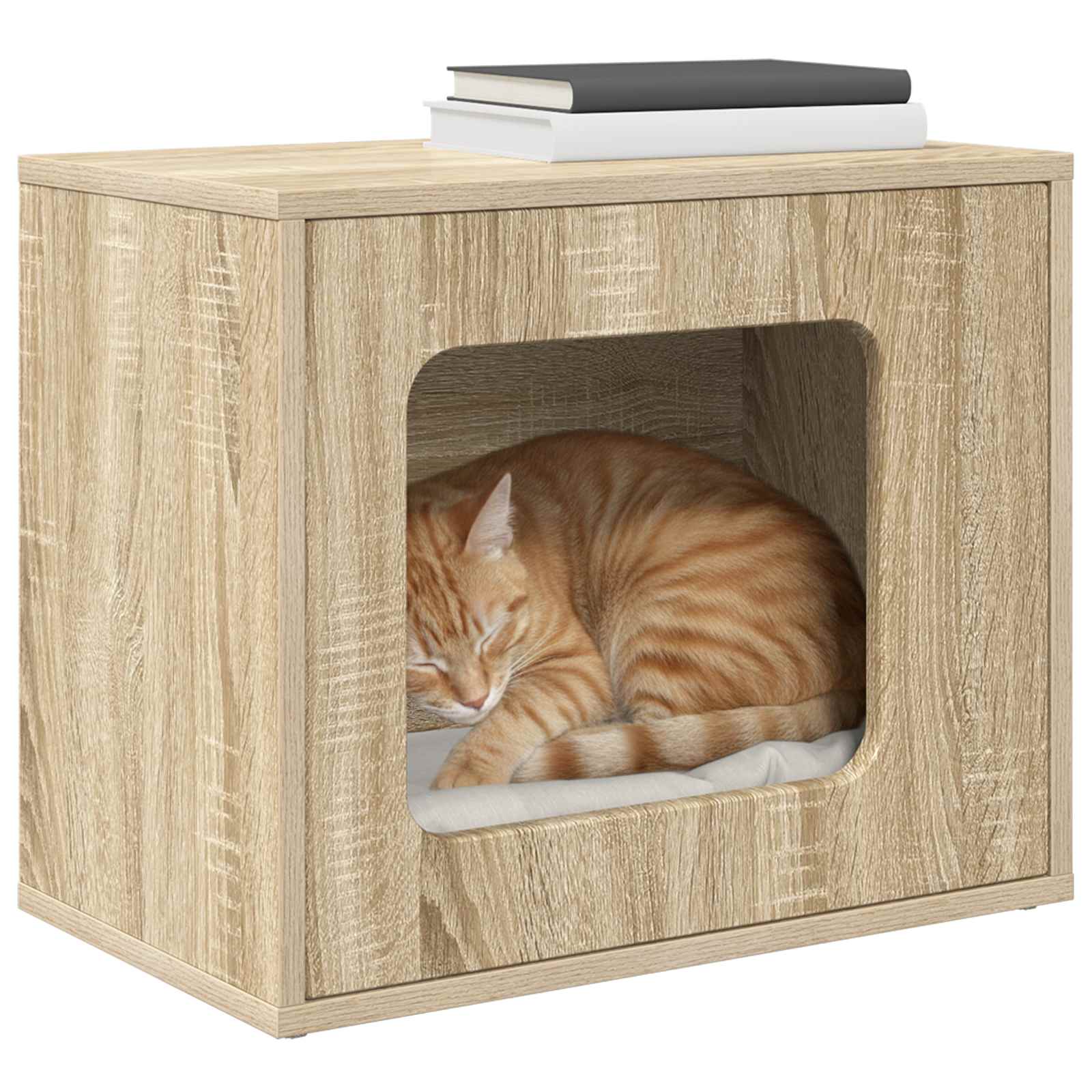 Vidaxl maison pour chat sonoma 51 x 30 x 42,5 cm bois travaillé