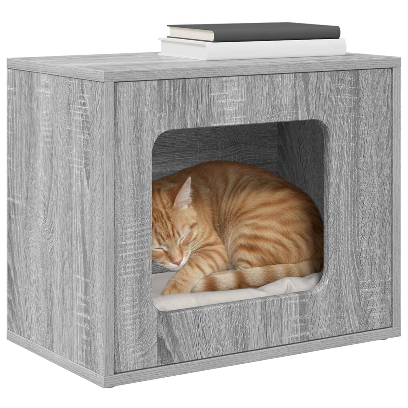 Vidaxl maison pour chat gris sonoma 51 x 30 x 42,5 cm bois travaillé