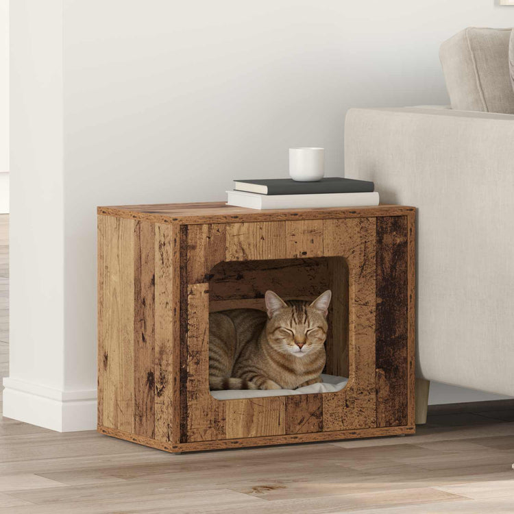 Vidaxxl maison pour chat vieux bois 51 x 30 x 42,5 cm bois traité