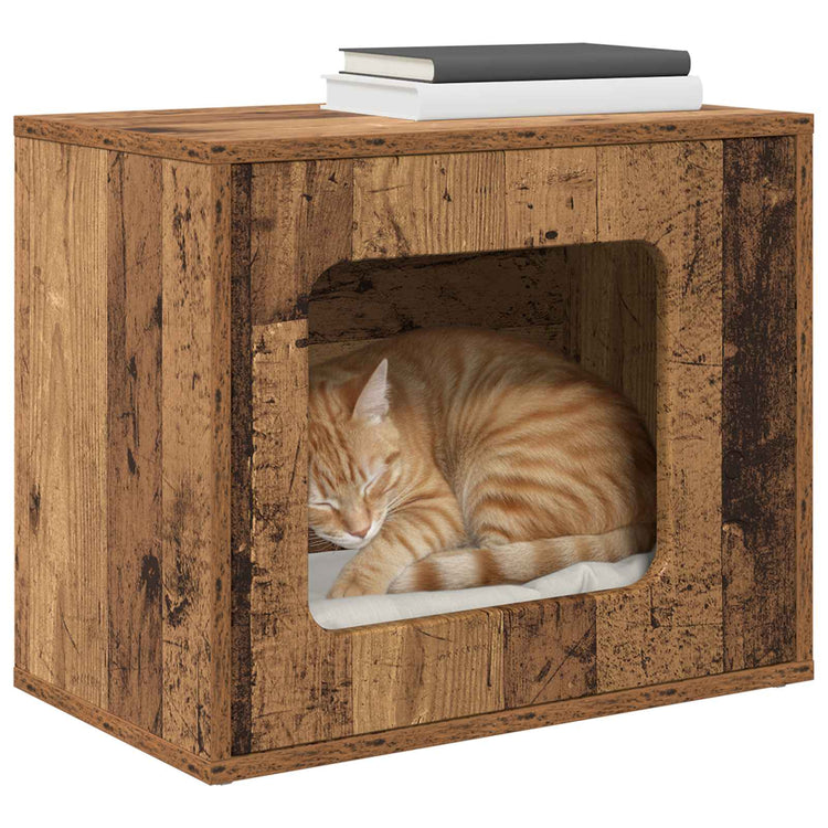 Vidaxxl maison pour chat vieux bois 51 x 30 x 42,5 cm bois traité
