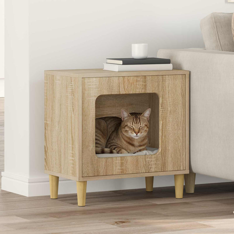 Vidaxl maison pour chat sonoma 51 x 30 x 52 cm bois travaillé