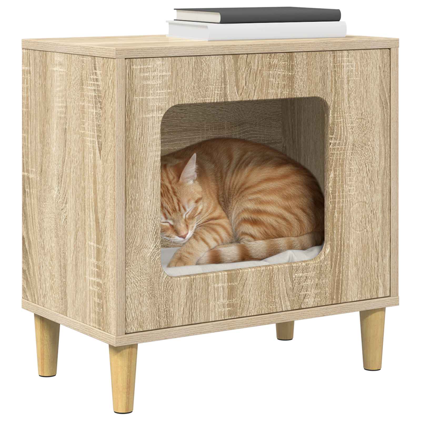 Vidaxl maison pour chat sonoma 51 x 30 x 52 cm bois travaillé