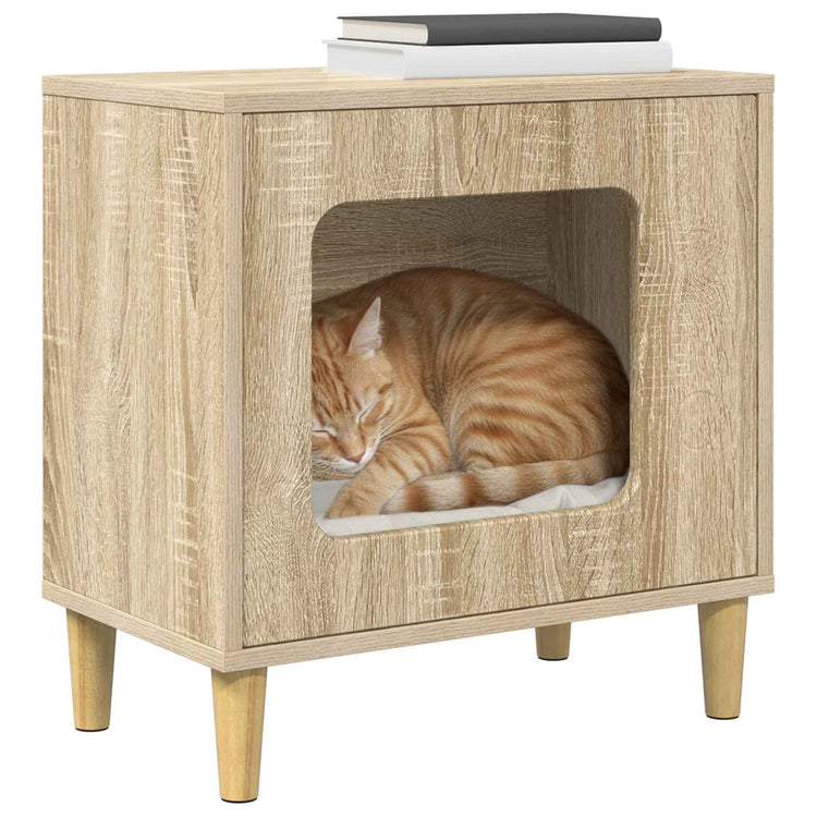 Vidaxl maison pour chat sonoma 51 x 30 x 52 cm bois travaillé