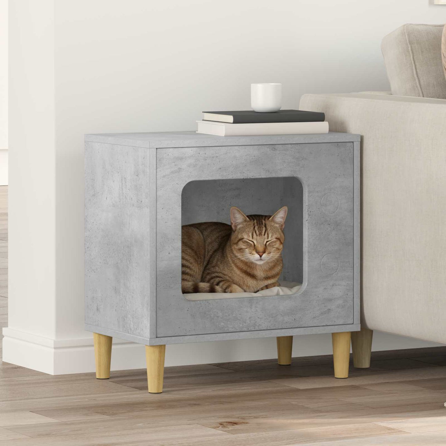 Vidaxx maison pour chat béton 51 x 30 x 52 cm bois traité