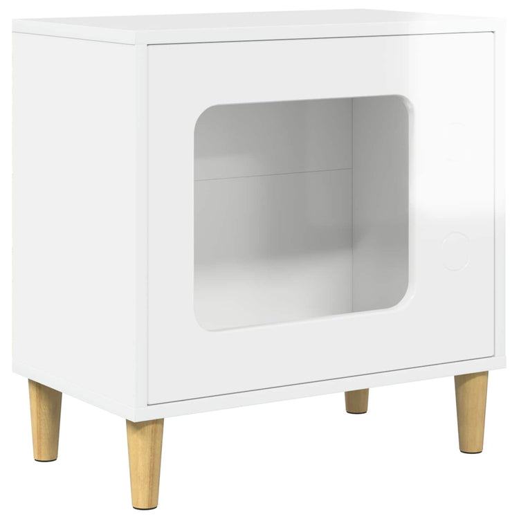 Vidaxxl maison pour chat blanc brillant 51 x 30 x 52 cm bois fini