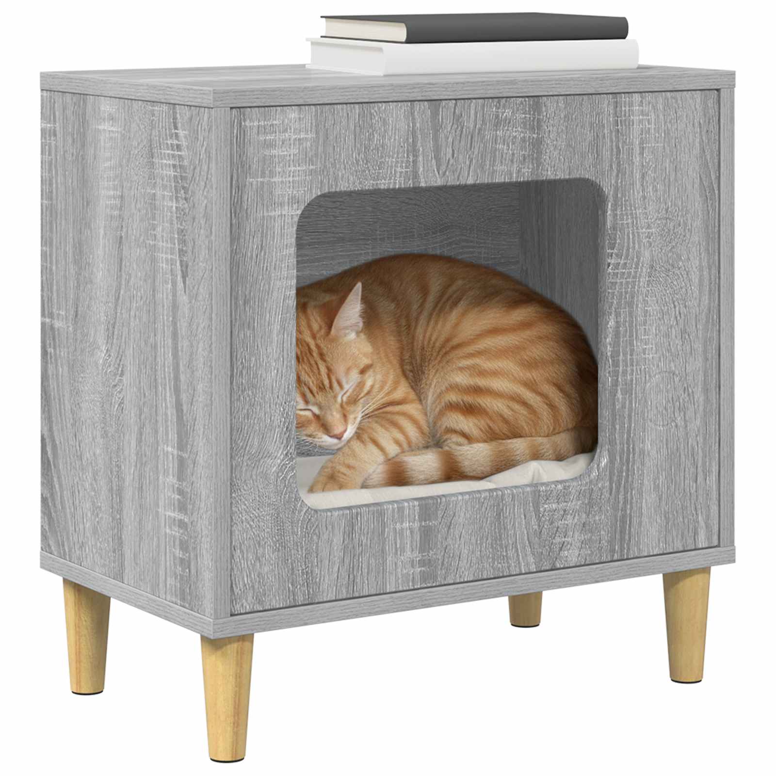 Vidaxl maison pour chat gris sonoma 51 x 30 x 52 cm bois d'ingénierie
