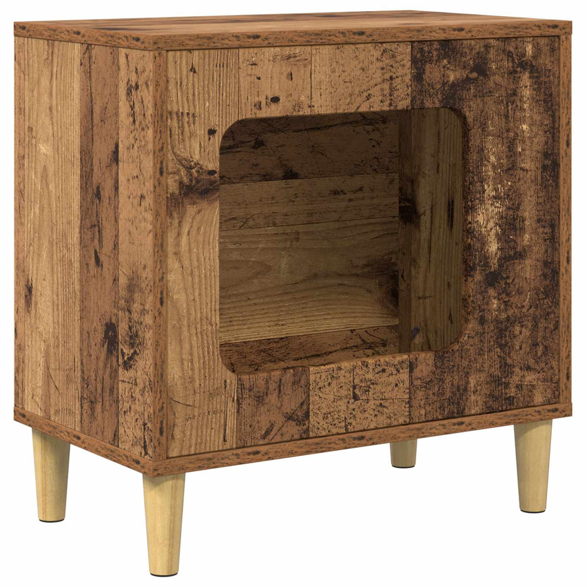 Vidaxxl maison pour chat vieux bois 51 x 30 x 52 cm bois traité