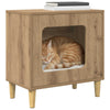 Vidaxxl maison pour chat chêne fabriqué à la main 51 x 30 x 52 cm bois d'ingénierie