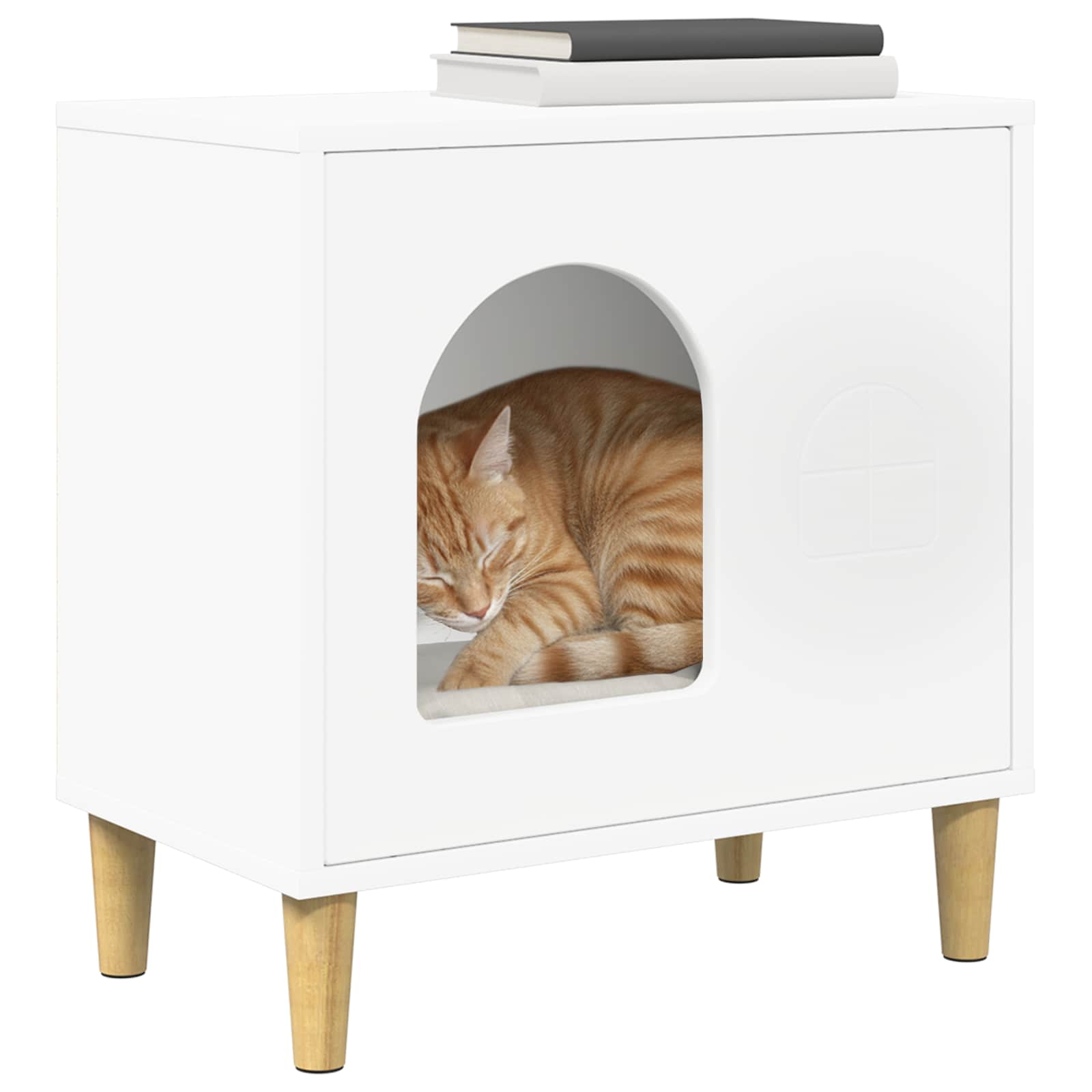 Vidaxx maison pour chat blanc 51 x 30 x 52 cm bois d'ingénierie