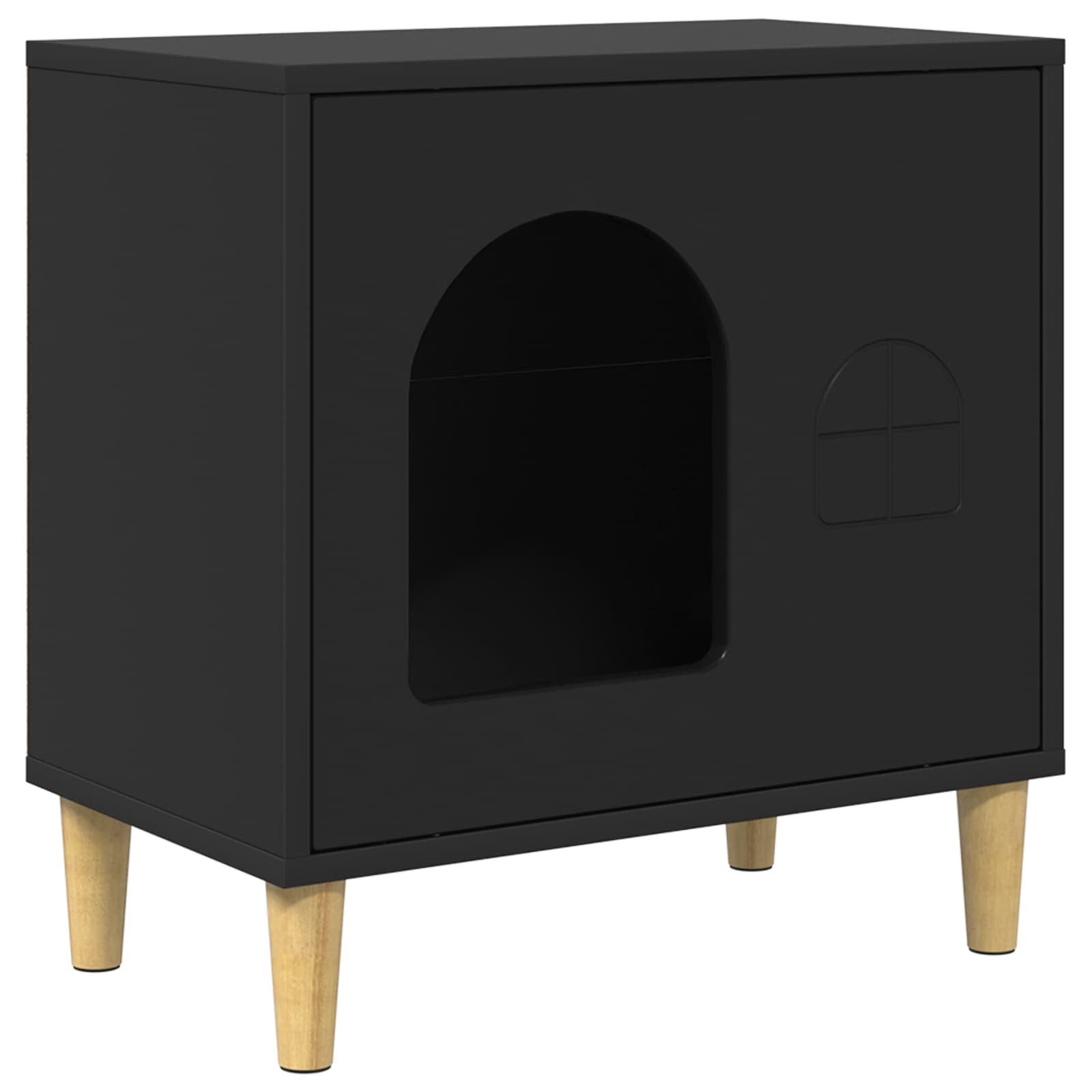 Vidaxxl maison pour chat noir 51 x 30 x 52 cm en bois travaillé