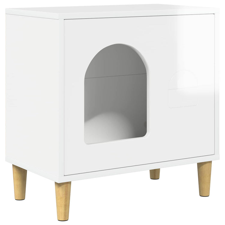 Vidaxxl maison pour chat blanc brillant 51 x 30 x 52 cm bois fini