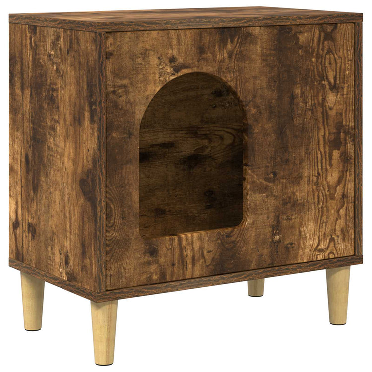 Vidaxxl maison pour chat chêne fumé 51 x 30 x 52 cm bois traité