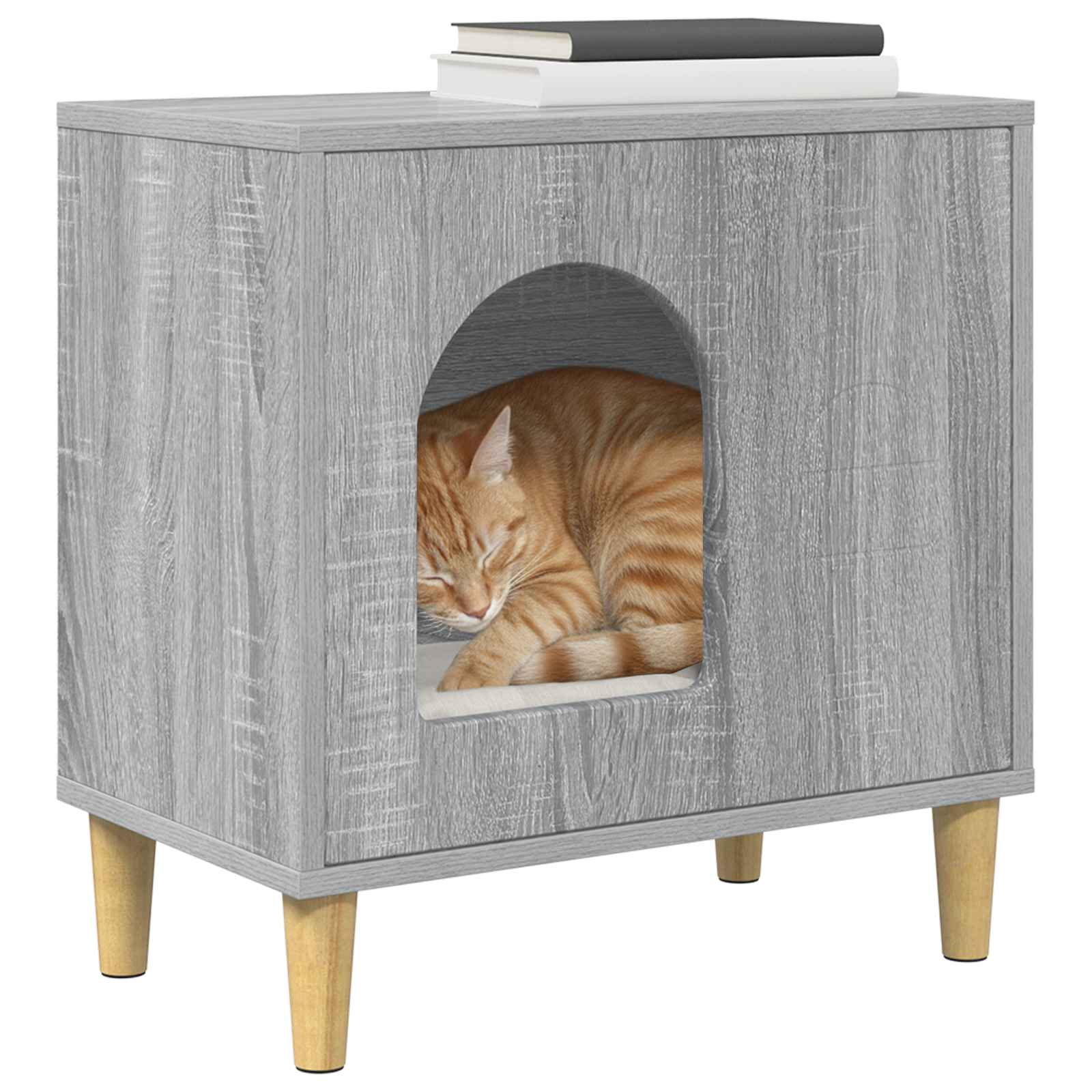 Vidaxl maison pour chat gris sonoma 51 x 30 x 52 cm bois d'ingénierie