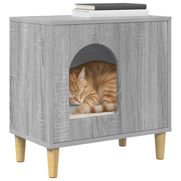 Vidaxl maison pour chat gris sonoma 51 x 30 x 52 cm bois d'ingénierie