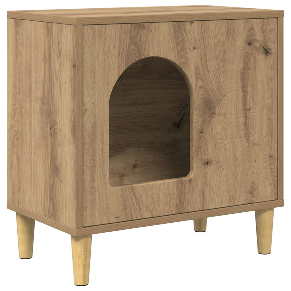 Vidaxxl maison pour chat chêne fabriqué à la main 51 x 30 x 52 cm bois d'ingénierie
