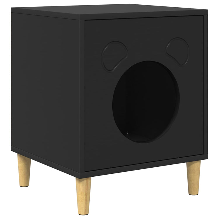 Vidaxxl maison pour chat noir 42,5 x 40 x 53 cm en bois travaillé