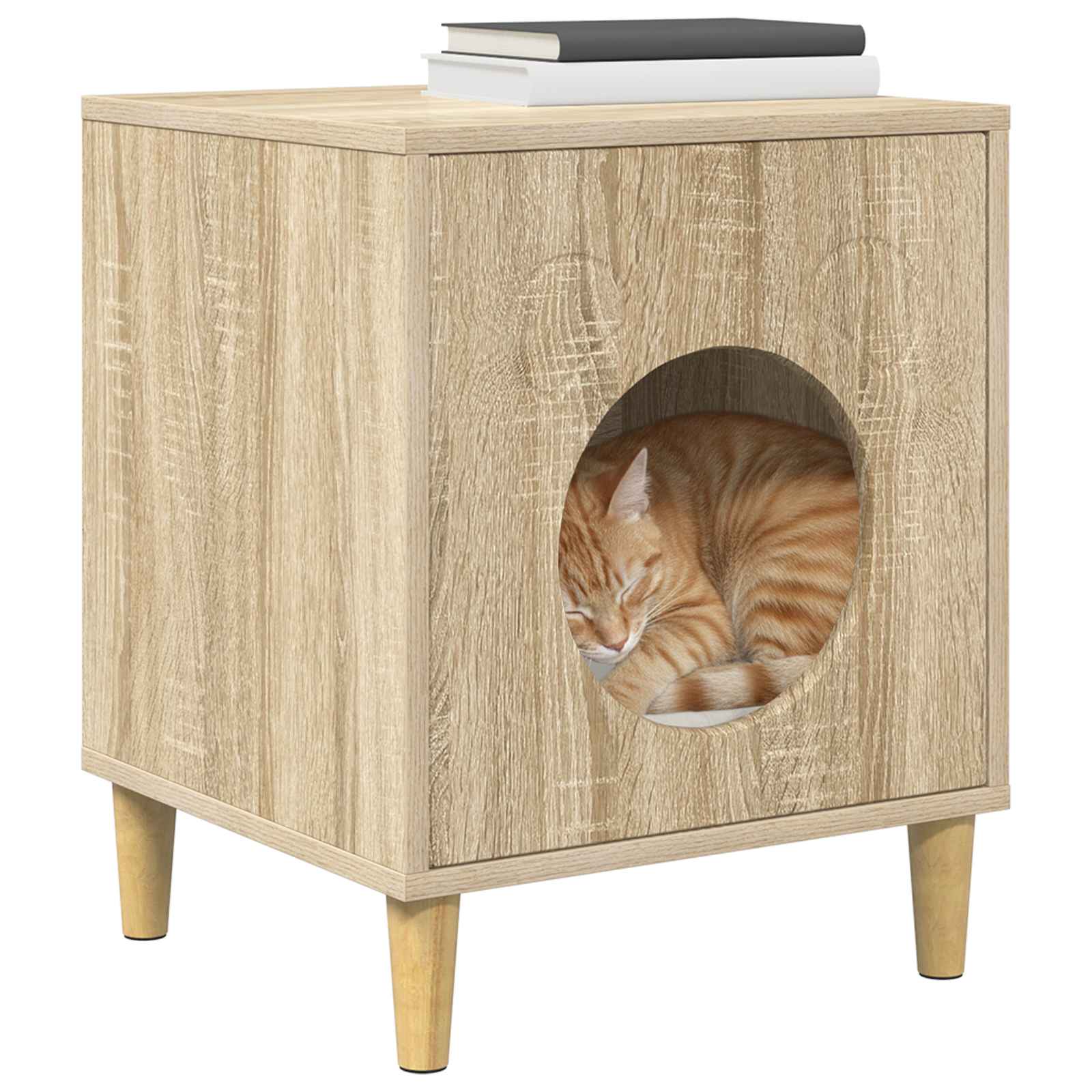 Vidaxl maison pour chat sonoma 42,5 x 40 x 53 cm en bois travaillé