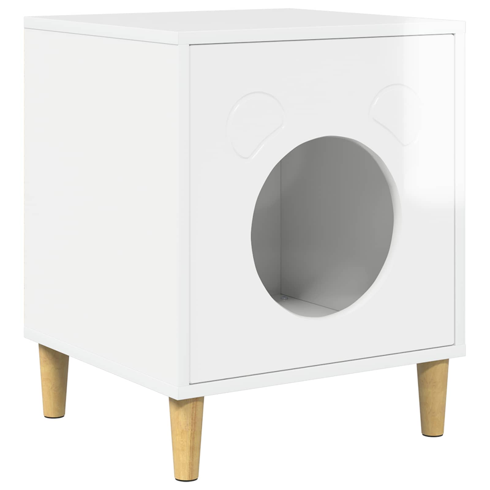 Vidaxxl maison pour chat blanc brillant 42,5 x 40 x 53 cm bois fini