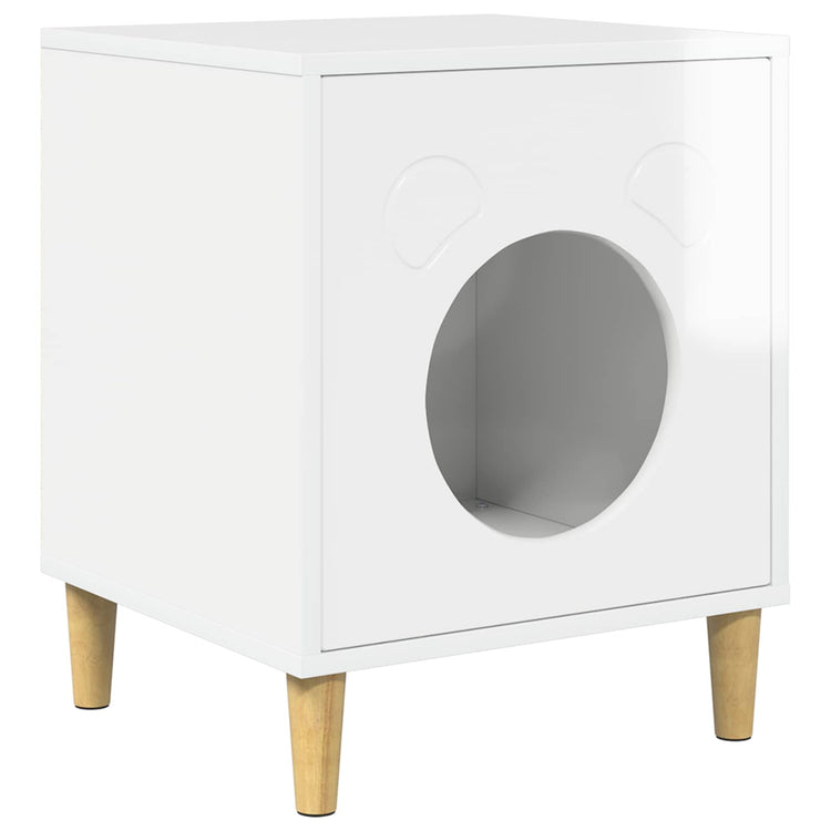 Vidaxxl maison pour chat blanc brillant 42,5 x 40 x 53 cm bois fini