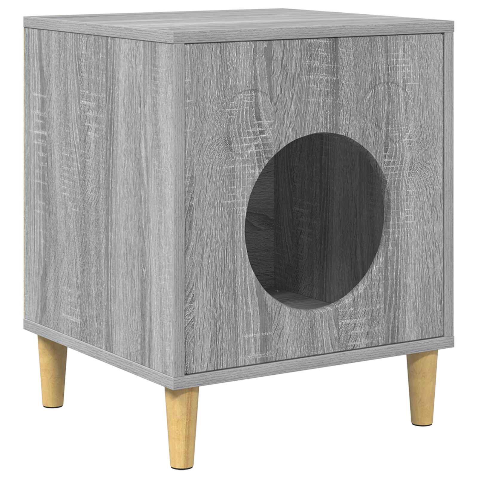 Vidaxl maison pour chat gris sonoma 42,5 x 40 x 53 cm bois d'ingénierie