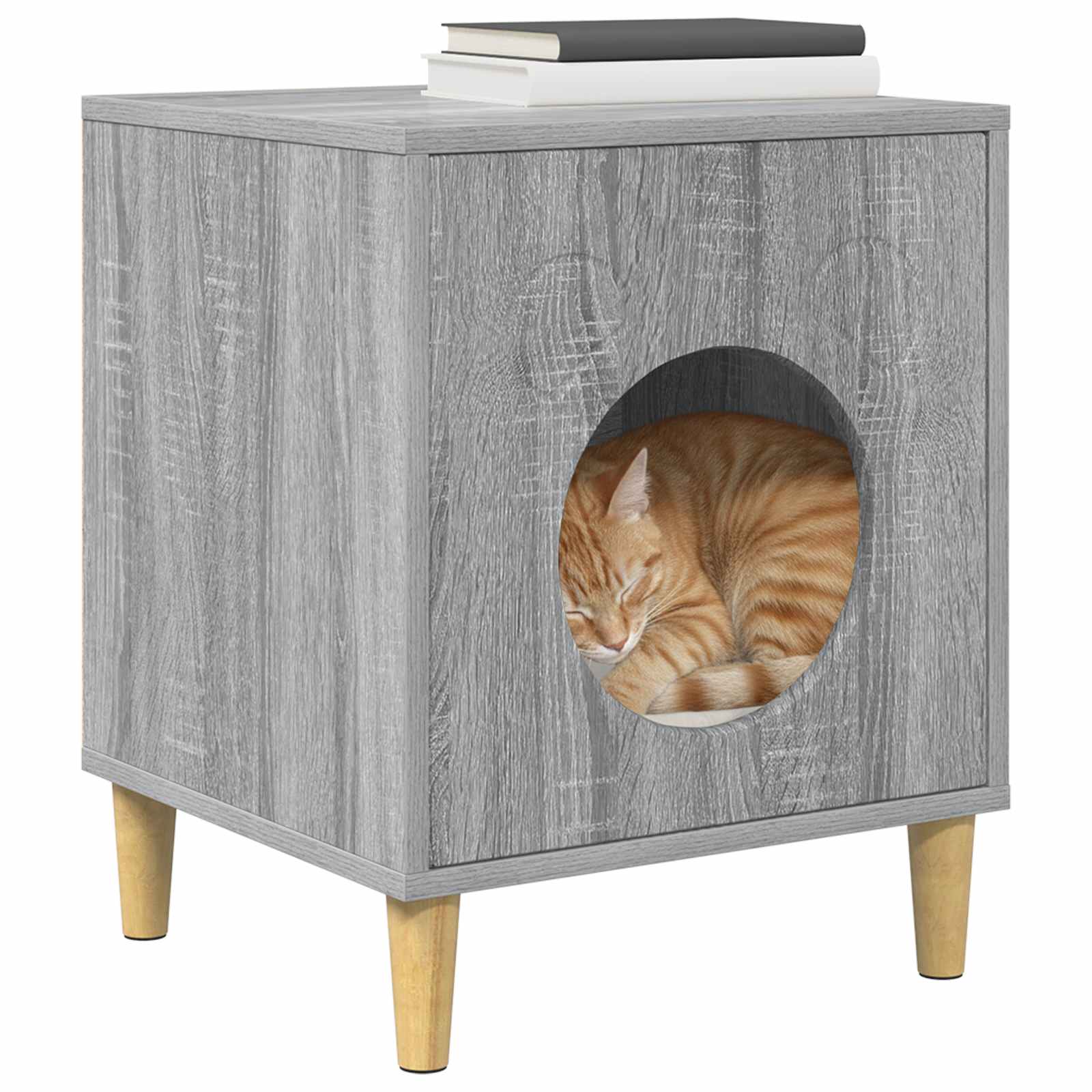 Vidaxl maison pour chat gris sonoma 42,5 x 40 x 53 cm bois d'ingénierie