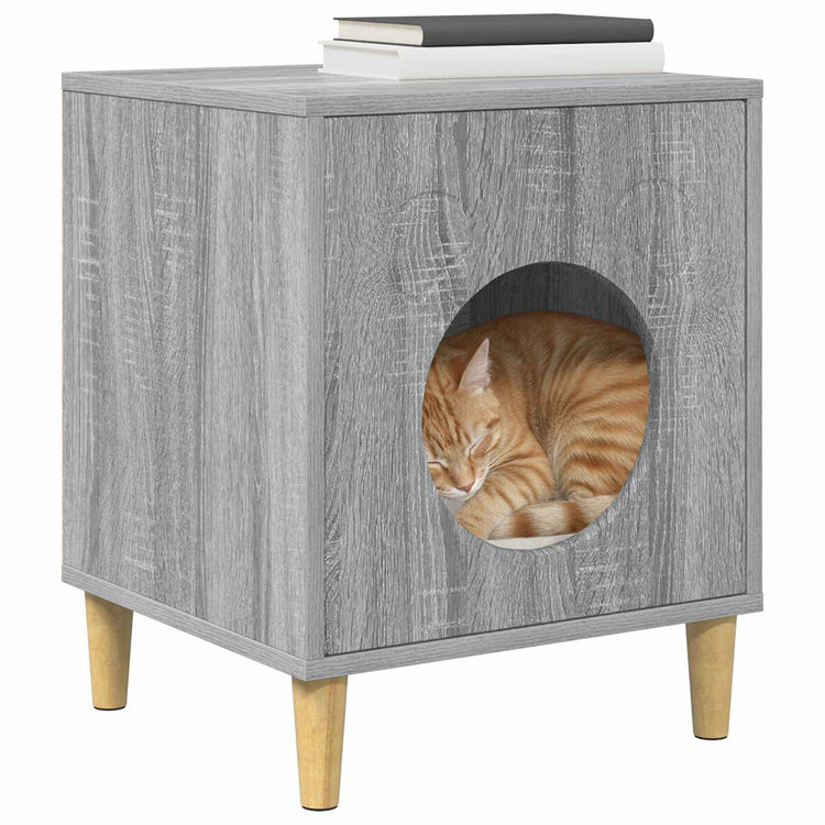 Vidaxl maison pour chat gris sonoma 42,5 x 40 x 53 cm bois d'ingénierie