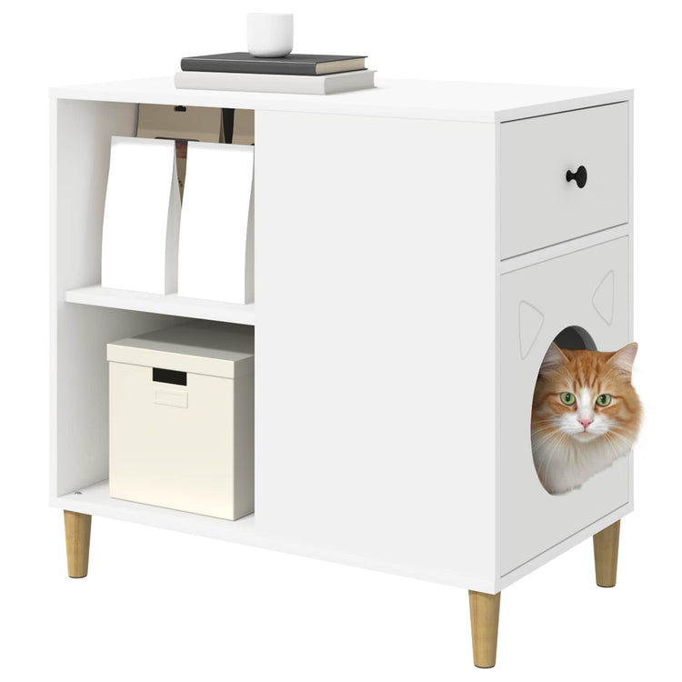 Vidaxx maison pour chat blanc 72 x 42,5 x 70 cm bois d'ingénierie