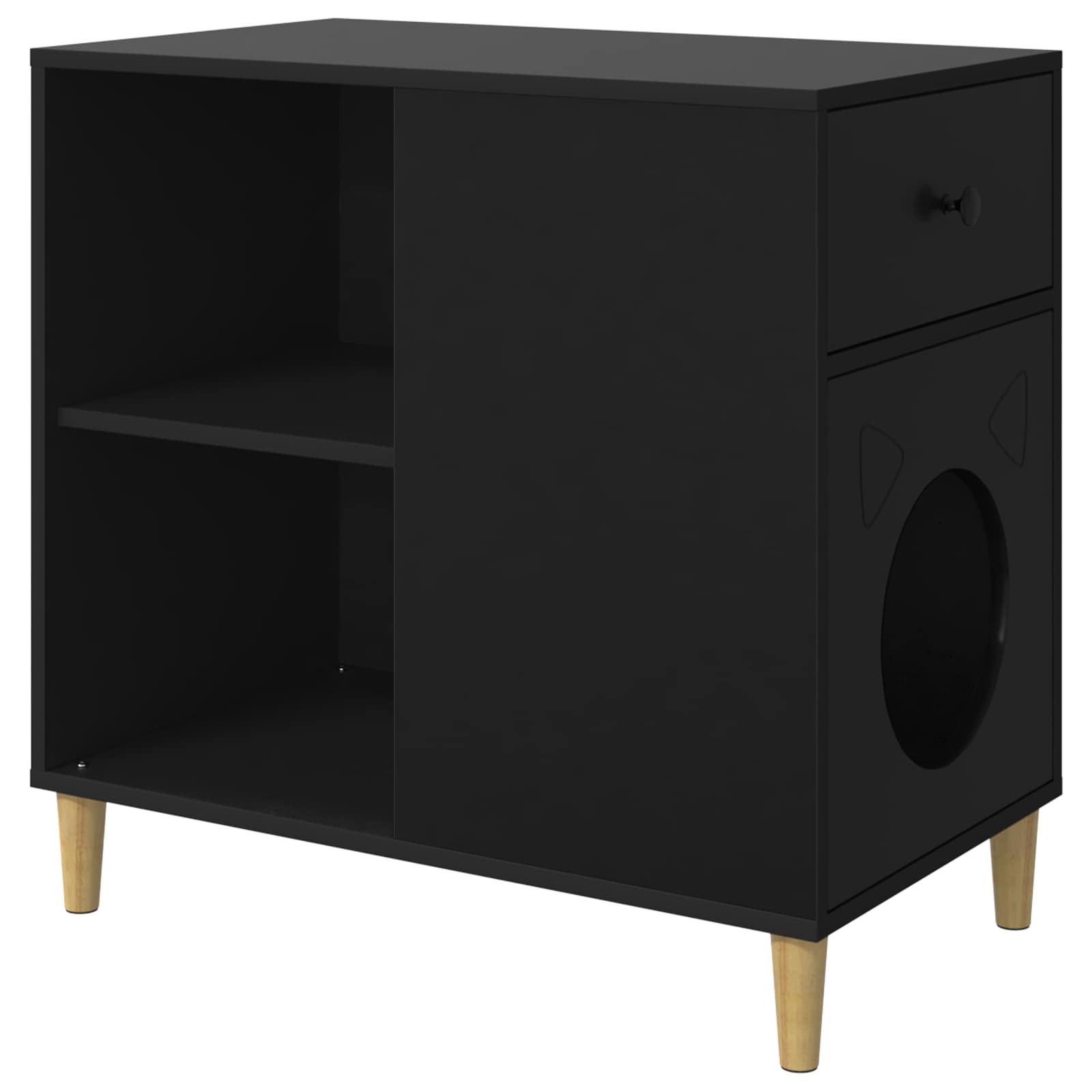 Vidaxx maison pour chat noir 72 x 42,5 x 70 cm en bois travaillé