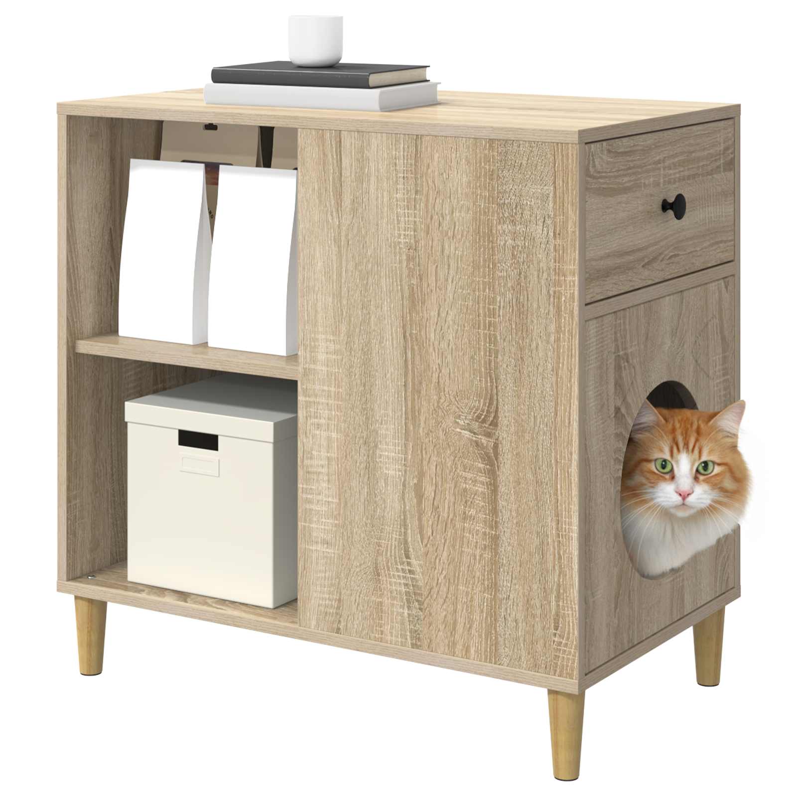 Vidaxl maison pour chat sonoma 72 x 42,5 x 70 cm bois travaillé