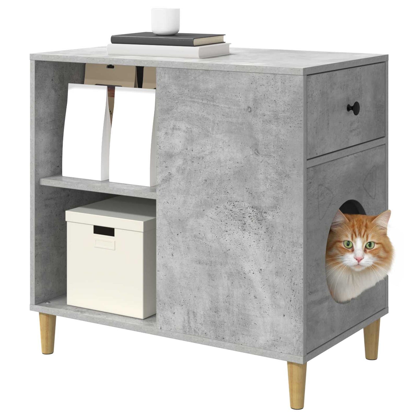 Vidaxx maison pour chat béton 72 x 42,5 x 70 cm bois traité
