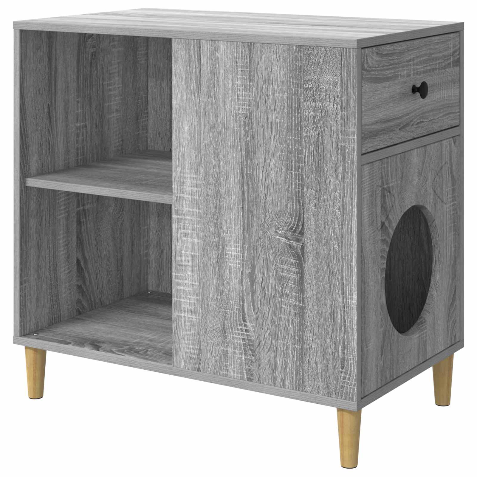 Vidaxl maison pour chat gris sonoma 72 x 42,5 x 70 cm bois travaillé
