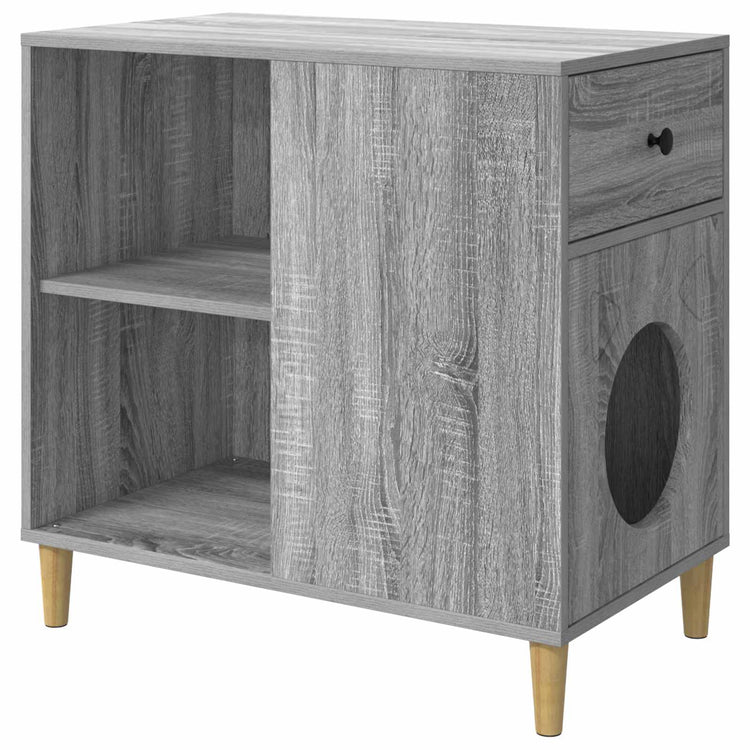 Vidaxl maison pour chat gris sonoma 72 x 42,5 x 70 cm bois travaillé