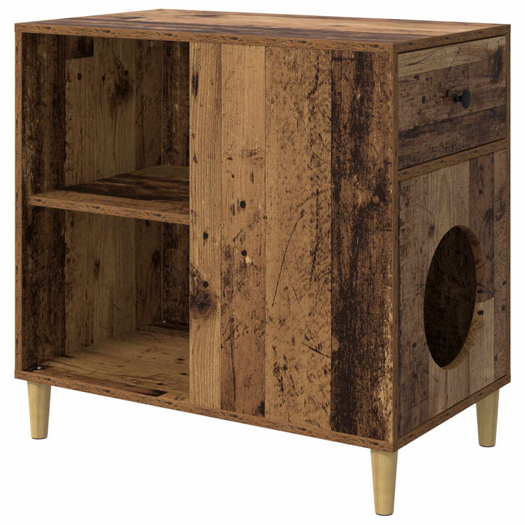Vidaxxl maison pour chat vieux bois 72 x 42,5 x 70 cm bois traité