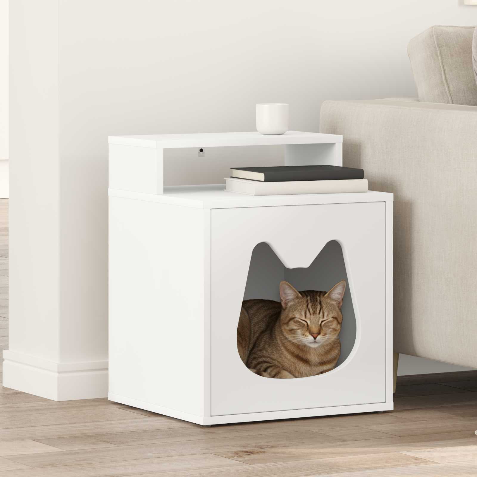 Vidaxx maison pour chat blanc 42,5 x 40 x 53,5 cm bois d'ingénierie
