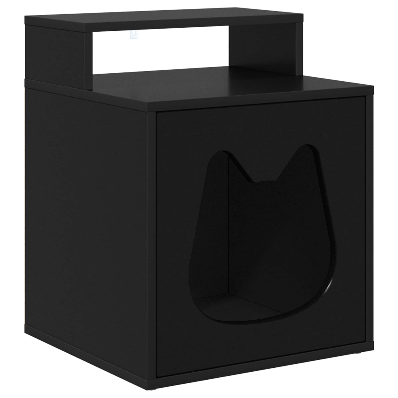 Vidaxxl maison pour chat noir 42,5 x 40 x 53,5 cm en bois travaillé