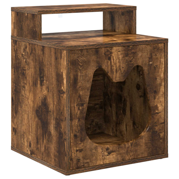 Vidaxxl maison pour chat chêne fumé 42,5 x 40 x 53,5 cm bois traité