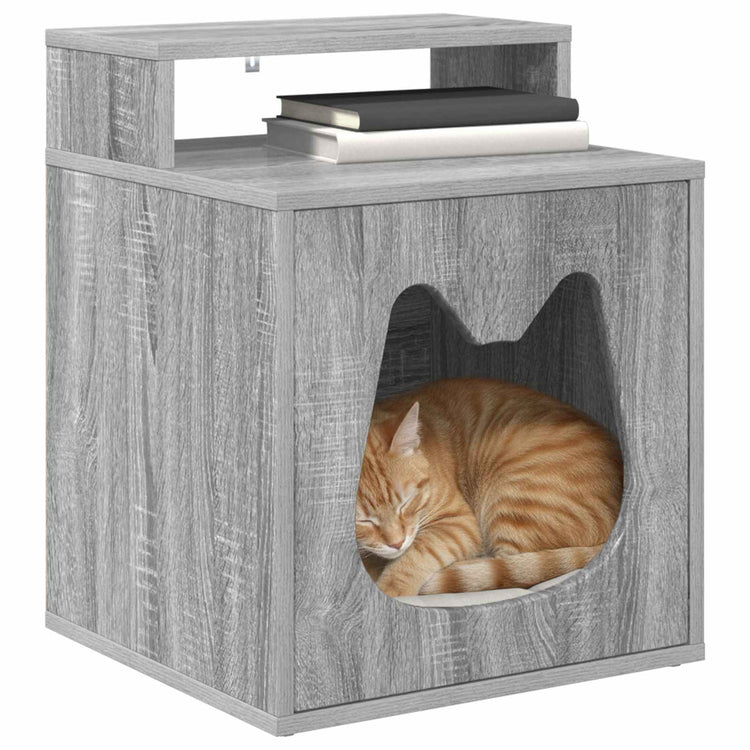 Vidaxl maison pour chat gris sonoma 42,5 x 40 x 53,5 cm bois travaillé