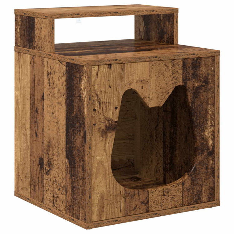 Vidaxxl maison pour chat vieux bois 42,5 x 40 x 53,5 cm bois traité