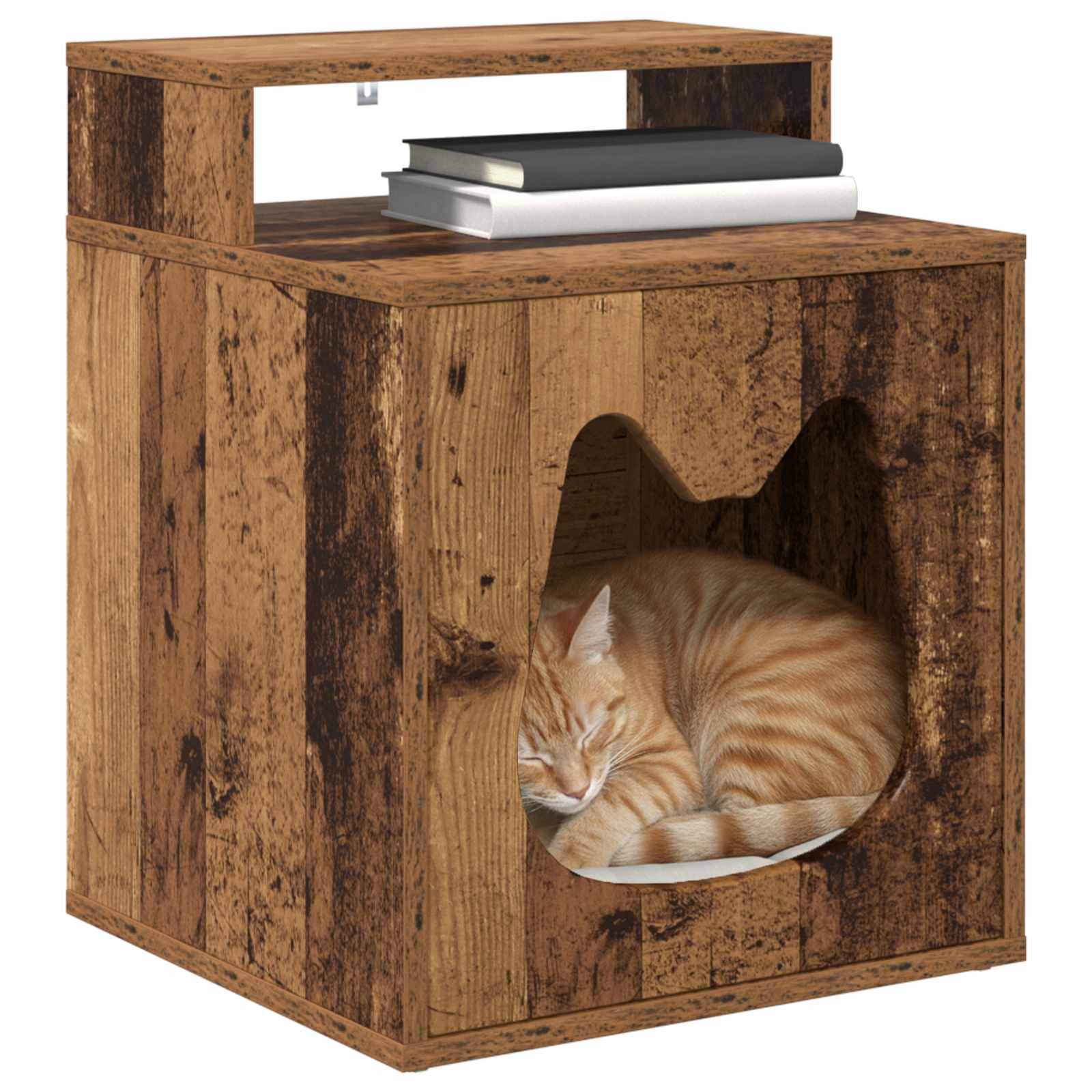 Vidaxxl maison pour chat vieux bois 42,5 x 40 x 53,5 cm bois traité