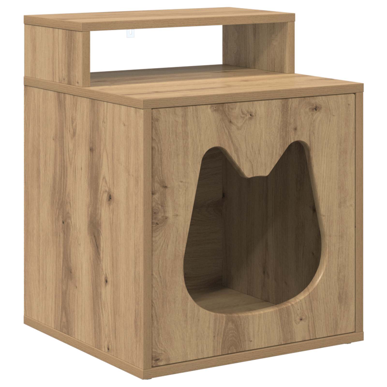 Vidaxxl maison pour chat chêne fabriqué à la main 42,5 x 40 x 53,5 cm bois d'ingénierie
