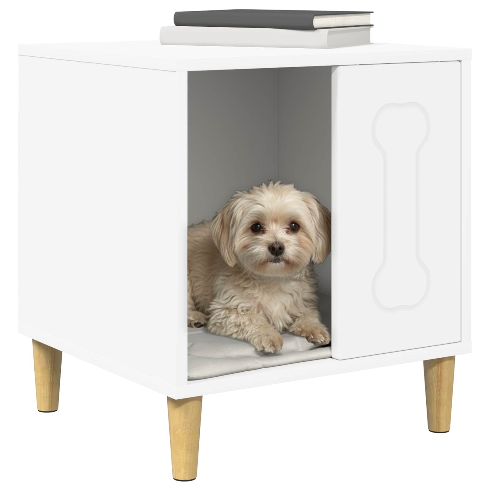Vidaxxl niche pour chien blanc 44 x 42 x 49 cm bois d'ingénierie