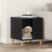 Vidaxxl niche pour chien noir 44 x 42 x 49 cm en bois travaillé - afbeelding 1