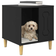 Vidaxxl niche pour chien noir 44 x 42 x 49 cm en bois travaillé - afbeelding 3