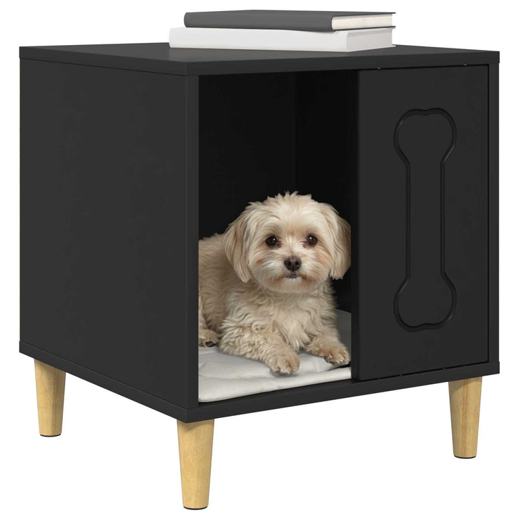 Vidaxxl niche pour chien noir 44 x 42 x 49 cm en bois travaillé