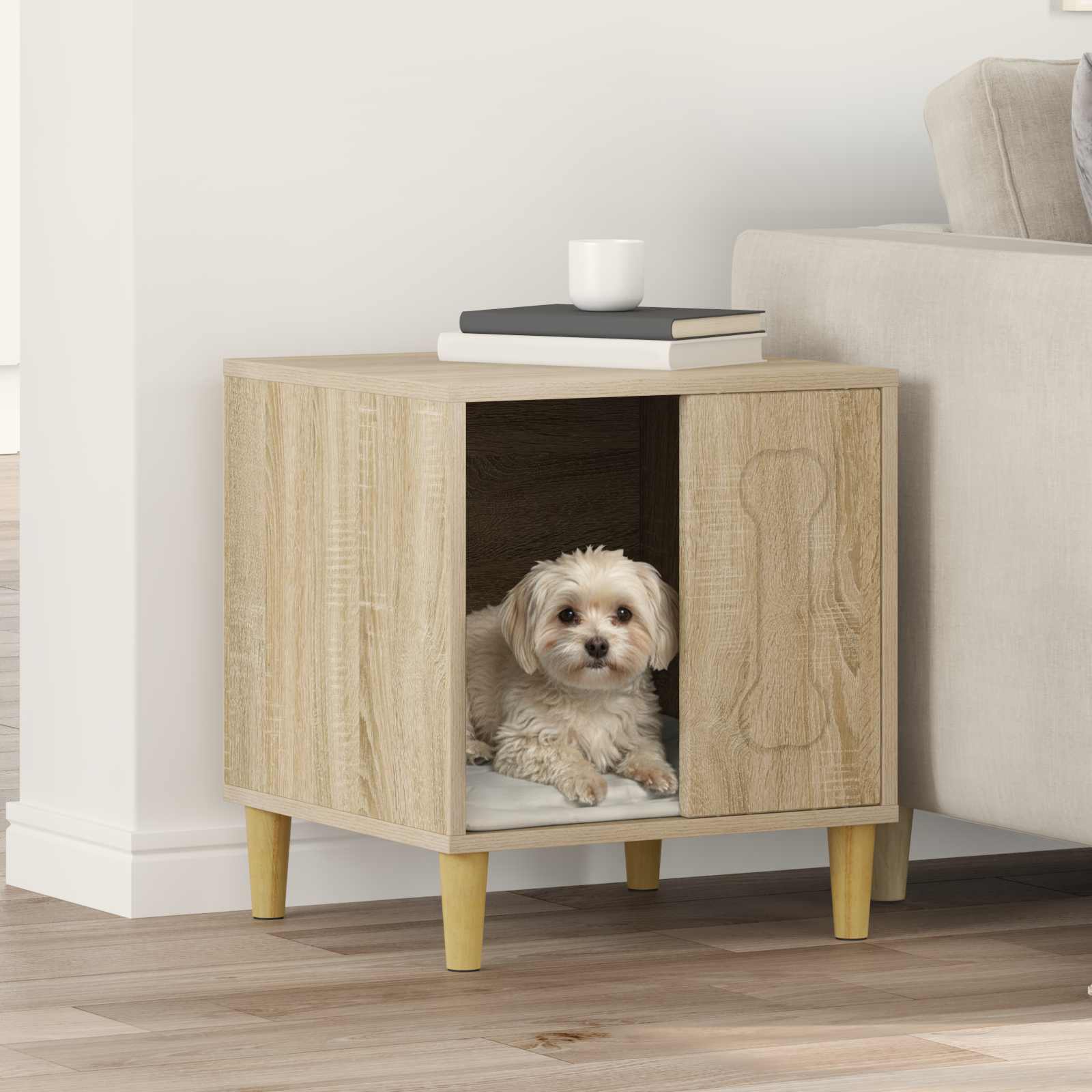 Vidaxl niche pour chien sonoma 44 x 42 x 49 cm en bois travaillé