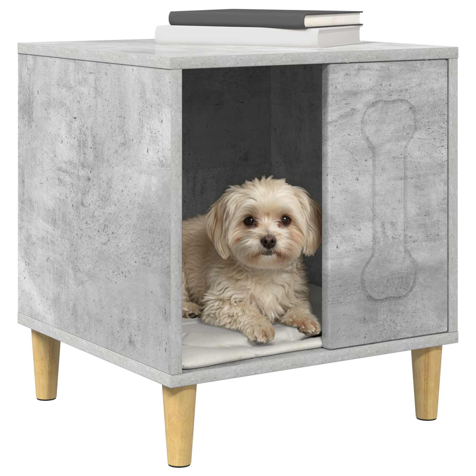 Vidaxxl niche pour chien béton 44 x 42 x 49 cm bois transformé