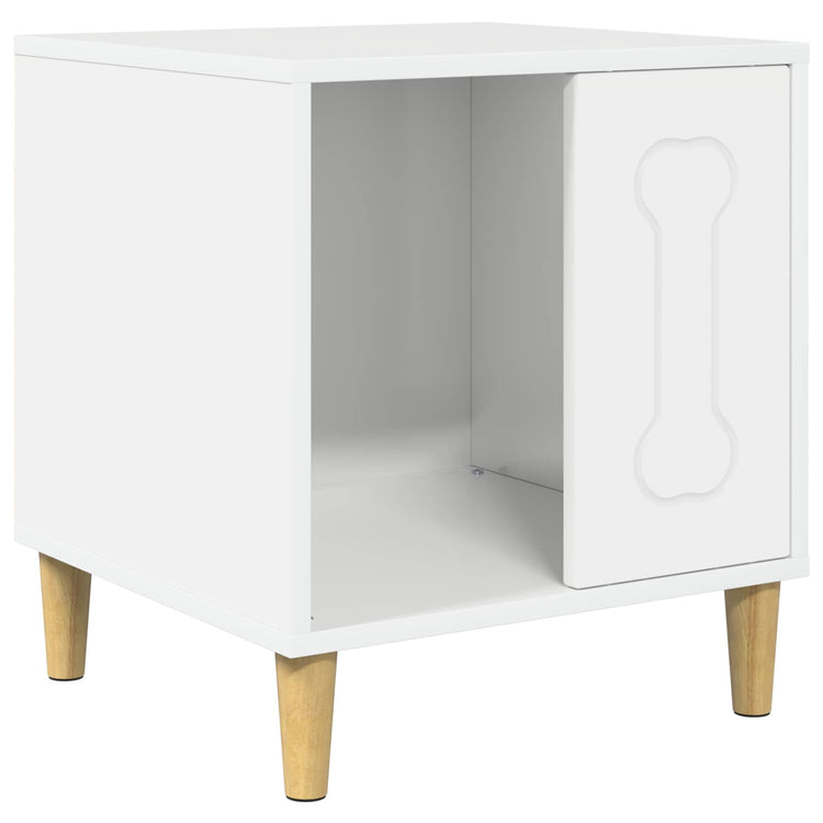 Vidaxxl niche pour chien blanc brillant 44 x 42 x 49 cm bois fini