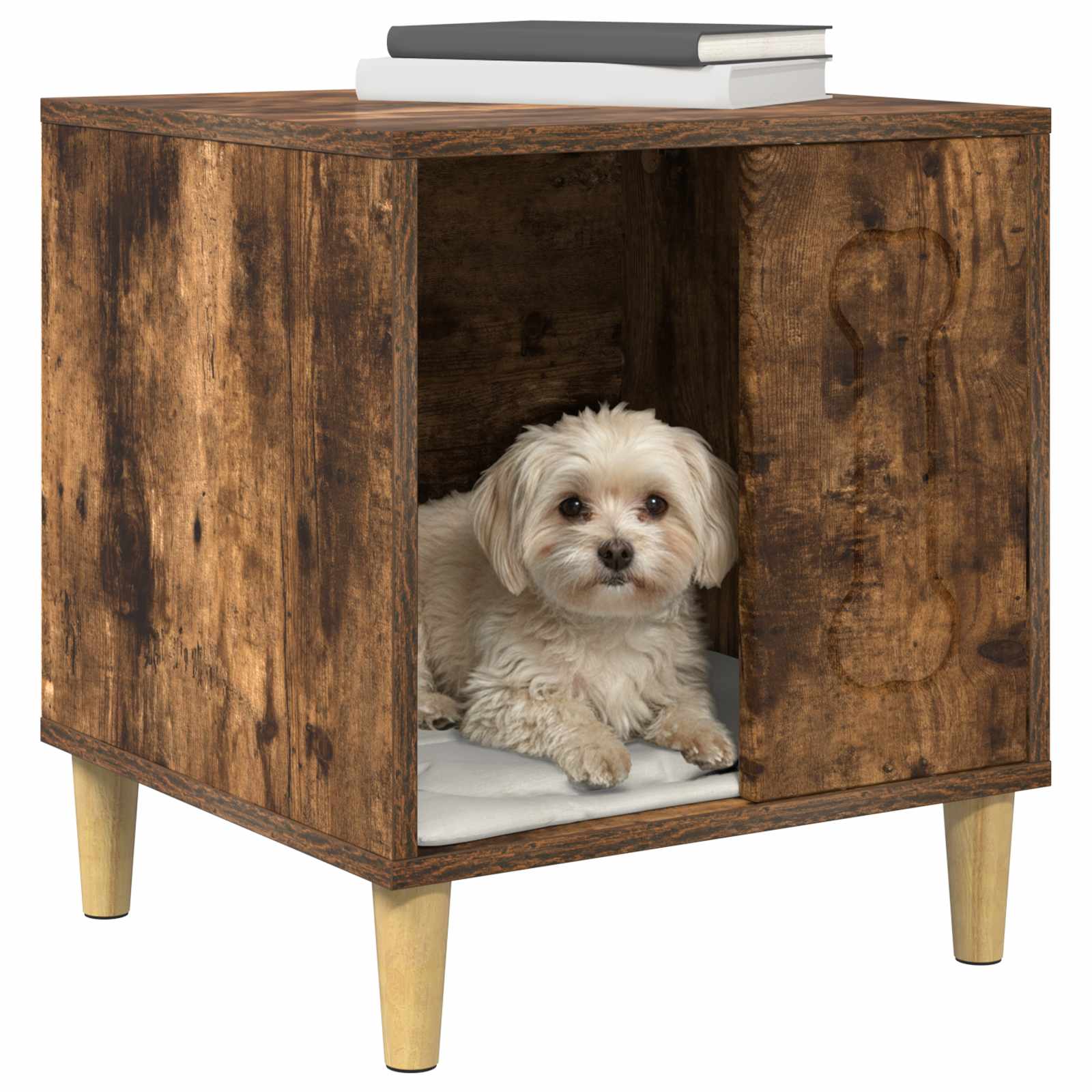 Vidaxxl niche pour chien chêne fumé 44 x 42 x 49 cm bois traité
