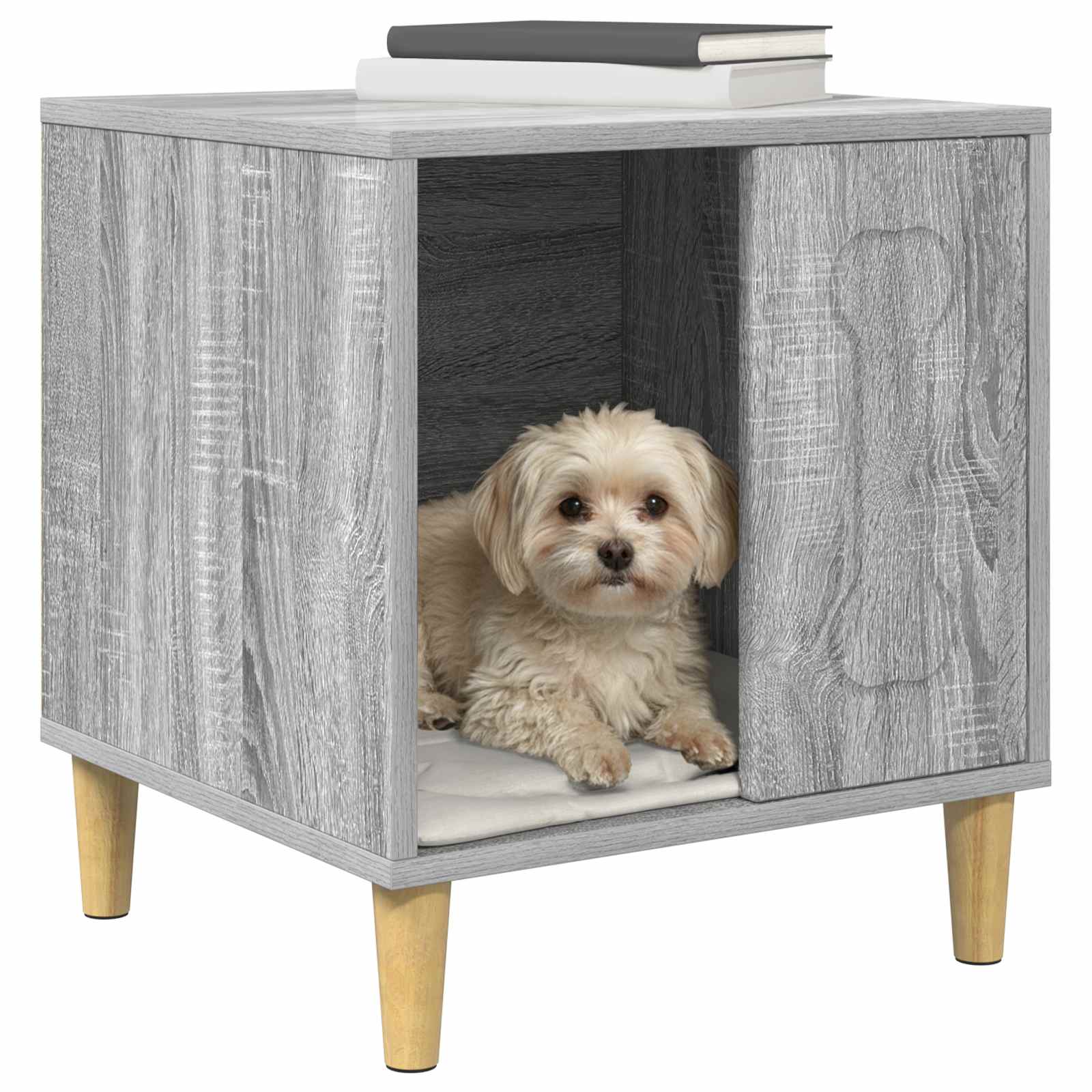 Vidaxxl niche pour chien gris sonoma 44 x 42 x 49 cm bois fini